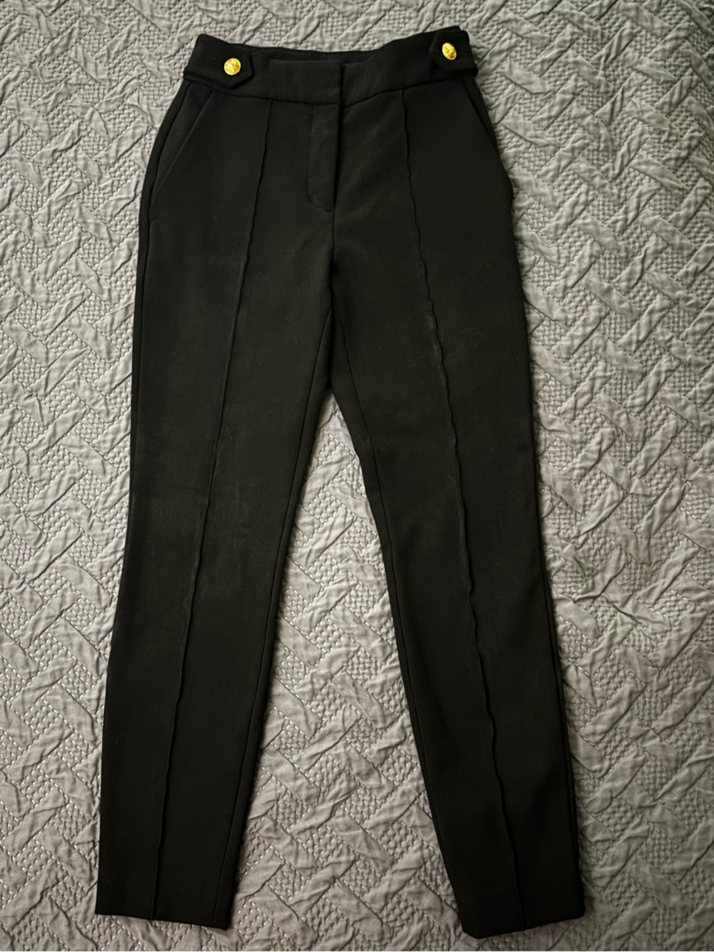 Express Black Men's Dress Pants with Gold Accent Buttons